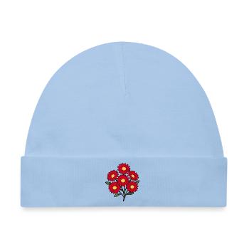 Blume rot rote Blume Blumen Gänseblümchen - Baby Premium Organic Mütze - Hellblau - Vorne