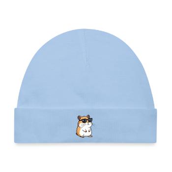 Coole Hamster Dunkle Brille - Baby Premium Organic Mütze - Hellblau - Vorne