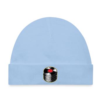 Vinyl-Alben-Stapel - Baby Premium Organic Mütze - Hellblau - Vorne