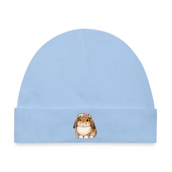 Kaninchen mit Hängeohren - Baby Premium Organic Mütze - Hellblau - Vorne