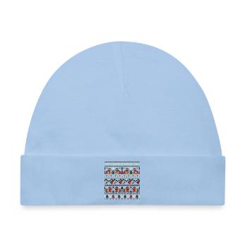 Meerschweinchen Weihnachts Strickdesign - Baby Premium Organic Mütze - Hellblau - Vorne