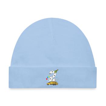 2. Geburtstag Muldenkipper Müllwagen - Baby Premium Organic Mütze - Hellblau - Vorne
