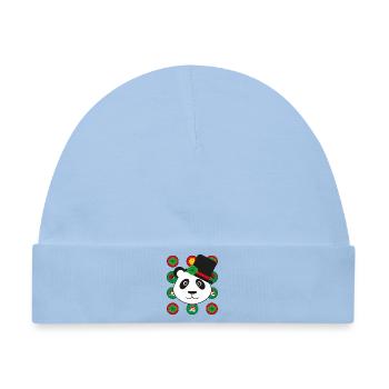 Neujahr Panda mit Kleeblatt. - Baby Premium Organic Mütze - Hellblau - Vorne