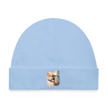 Snowboarder Pulverschnee - Baby Premium Organic Mütze - Hellblau - Vorne