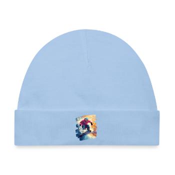 Snowboarder Pulverschnee - Baby Premium Organic Mütze - Hellblau - Vorne