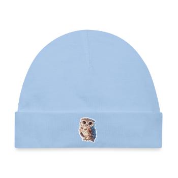 Eule - Baby Premium Organic Mütze - Hellblau - Vorne