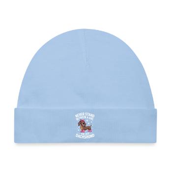 Dackel Sprüche Mädchen Lustiges Dackel Geschenk - Baby Premium Organic Mütze - Hellblau - Vorne