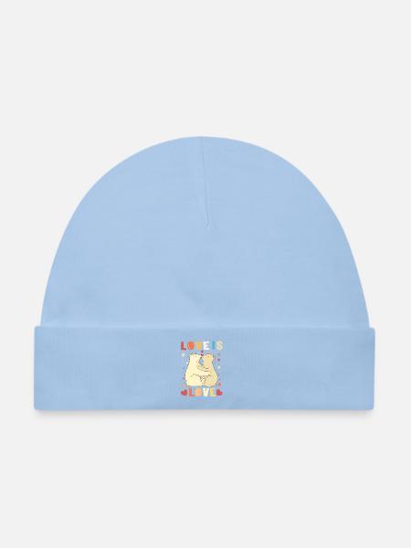 Love is Love: Vintage Bären Pride Design - Baby Premium Organic Mütze - Hellblau