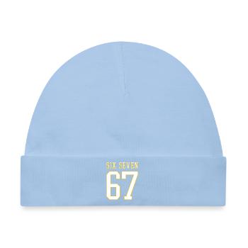 67 Six Seven - viral Meme - College - Baby Premium Organic Mütze - Hellblau - Vorne
