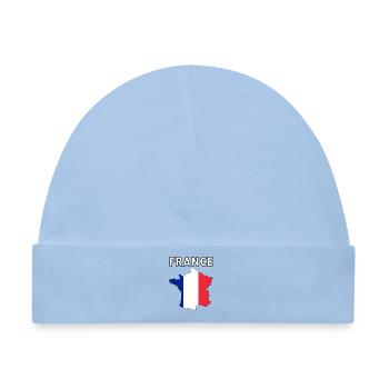 Frankreich-Trikolore-Silhouettenkarte - Baby Premium Organic Mütze - Hellblau - Vorne