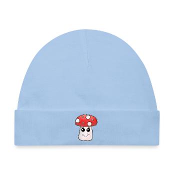 Kawaii Pilz Fliegenpilz Pilze  - Baby Premium Organic Mütze - Hellblau - Vorne