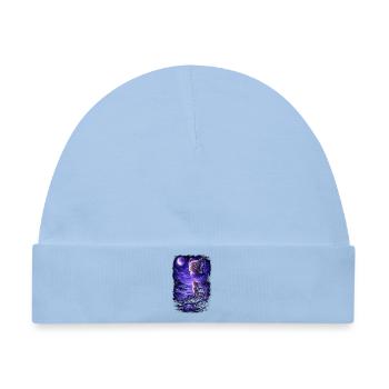 Hund Mama Hund Papa - Baby Premium Organic Mütze - Hellblau - Vorne