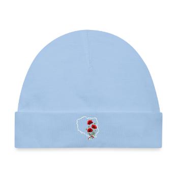 Polnische Mohnkarte - Baby Premium Organic Mütze - Hellblau - Vorne