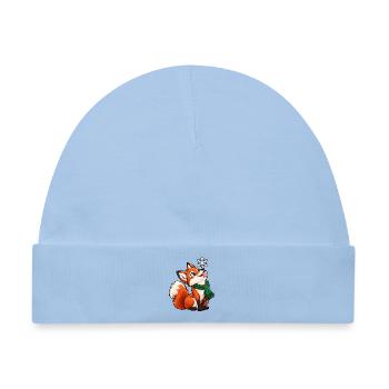 Weihnachten Fuchs Schneeflocke Winter Geschenk - Baby Premium Organic Mütze - Hellblau - Vorne