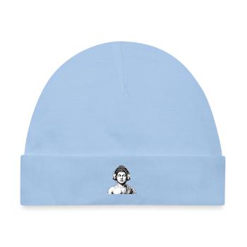 Zen-Buddha mit Kopfhörern – Yoga-Musik-Meditation - Baby Premium Organic Mütze - Hellblau - Vorne