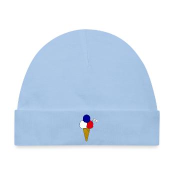 Französich France Flag Eiscreme - Baby Premium Organic Mütze - Hellblau - Vorne