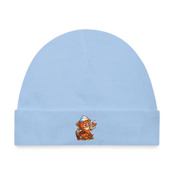 Herbstkuchen-Lächel-Schnitte - Baby Premium Organic Mütze - Hellblau - Vorne