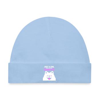 Samojede Hund Samoyed - Baby Premium Organic Mütze - Hellblau - Vorne
