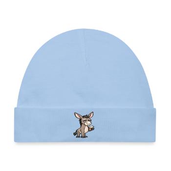 Esel Eselchen Eselhalter Muli Langohresel Muli - Baby Premium Organic Mütze - Hellblau - Vorne