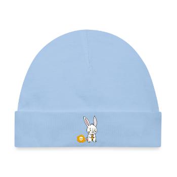 Weißes Kaninchen und Karottenfurz - Baby Premium Organic Mütze - Hellblau - Vorne