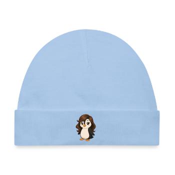 Niedlicher Pinguin Mädchen Cartoon Frau  - Baby Premium Organic Mütze - Hellblau - Vorne