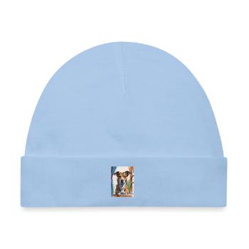 Hund aus dem Arty-Fenster - Baby Premium Organic Mütze - Hellblau - Vorne
