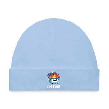 Kawaii Brennender Mülleimer - Baby Premium Organic Mütze - Hellblau - Vorne