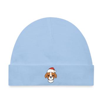Beagle im Weihnachtslook - Baby Premium Organic Mütze - Hellblau - Vorne