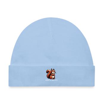 Sprich mit der Pfote Eichhörnchen Eichhorn Nager - Baby Premium Organic Mütze - Hellblau - Vorne