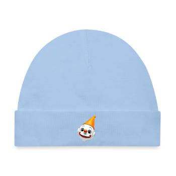 Clownengesicht mit Orangenhut - Baby Premium Organic Mütze - Hellblau - Vorne
