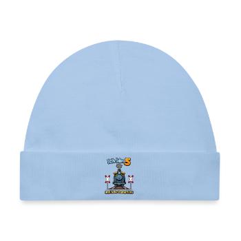 Dampflok Ich bin 5 - Baby Premium Organic Mütze - Hellblau - Vorne