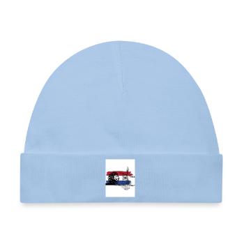 Niederländische Skyline mit Löwe und Windmühle - Baby Premium Organic Mütze - Hellblau - Vorne
