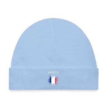 Französische Flaggen Splatter - Baby Premium Organic Mütze - Hellblau - Vorne