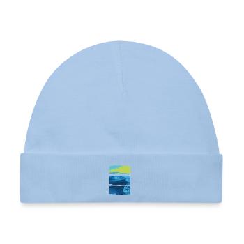 Blaugrüne Landschaft Meer - Baby Premium Organic Mütze - Hellblau - Vorne
