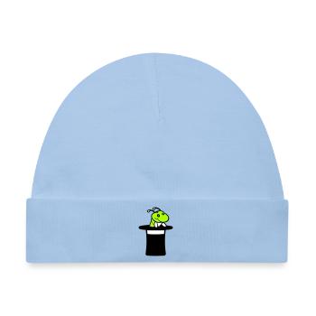 Raupe Zylinder Hut Magier Zauberer Zaubertrick süß - Baby Premium Organic Mütze - Hellblau - Vorne