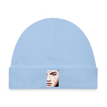 Abstraktes Gesicht Portrait Rissig Surreal Wüste - Baby Premium Organic Mütze - Hellblau - Vorne