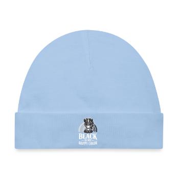 Monochrome Unicorn Joy - Baby Premium Organic Mütze - Hellblau - Vorne