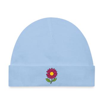 Blume rot violett Blumen Blüte - Baby Premium Organic Mütze - Hellblau - Vorne