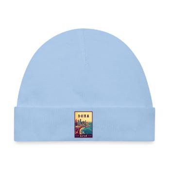 Entdecken Sie die Skyline der Wüstenstadt von Doha in Katar - Baby Premium Organic Mütze - Hellblau - Vorne