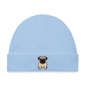 Mops Hunde Shirt Geschenk Geburtstag - Baby Premium Organic Mütze - Hellblau - Vorne