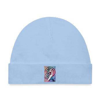 Golfer in einem bunten Strudel - Baby Premium Organic Mütze - Hellblau - Vorne