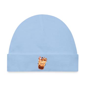 Kawaii Bubble Tea Becher - Baby Premium Organic Mütze - Hellblau - Vorne