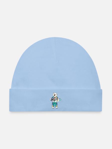 Eisbär Snowboard Fun - Baby Premium Organic Mütze - Hellblau