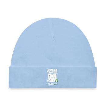 Handballtrainer Geschenk – Grüne Karte & Auszeit - Baby Premium Organic Mütze - Hellblau - Vorne