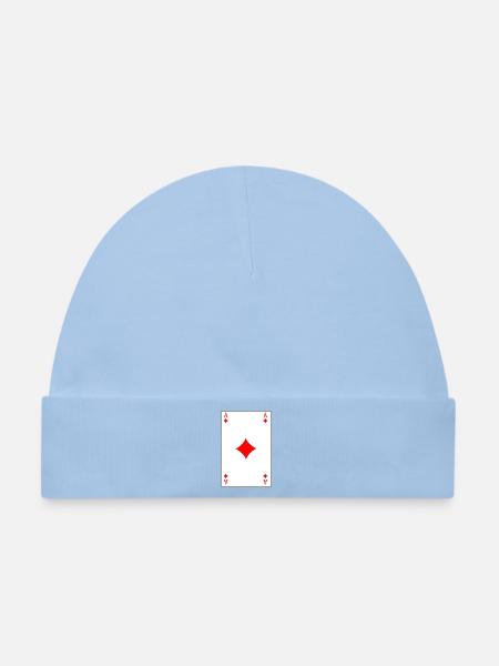 Karo-Ass Spielkarte - Baby Premium Organic Mütze - Hellblau