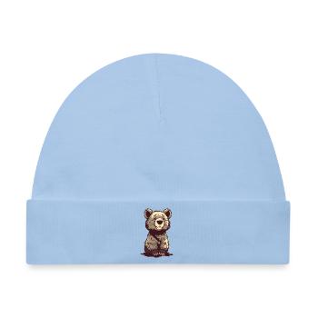 Bär Bärchen T-shirt Geschenk - Baby Premium Organic Mütze - Hellblau - Vorne