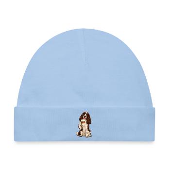 Englischer Springer Spaniel mit Latte Macchiato - Baby Premium Organic Mütze - Hellblau - Vorne