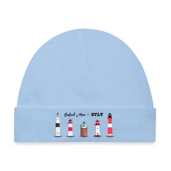 Sylt , List Ost +West, Hörnum, Kampen und Kampen - Baby Premium Organic Mütze - Hellblau - Vorne