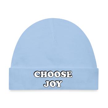 Wählen Sie Joy Bold Typografie - Baby Premium Organic Mütze - Hellblau - Vorne