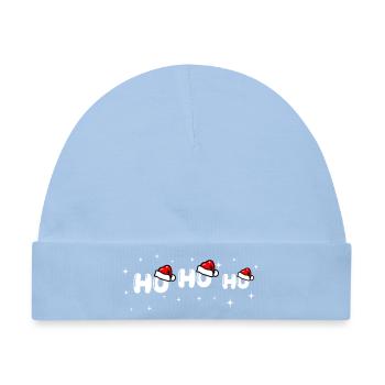 Ho Ho Ho Santa Schriftdesign - Baby Premium Organic Mütze - Hellblau - Vorne